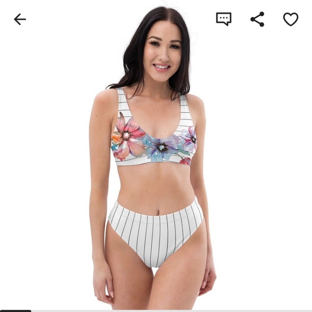 Floral Striped Bikini